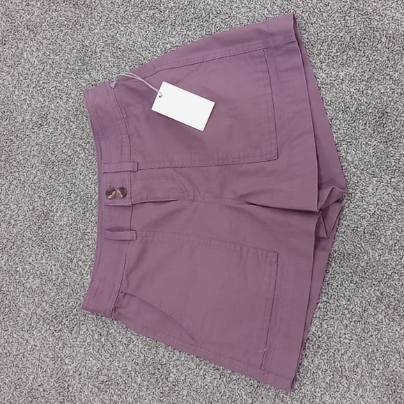 NEW! A New Day Purple Stretch Elastizado High Rise Shorts - Picture 4 of 7